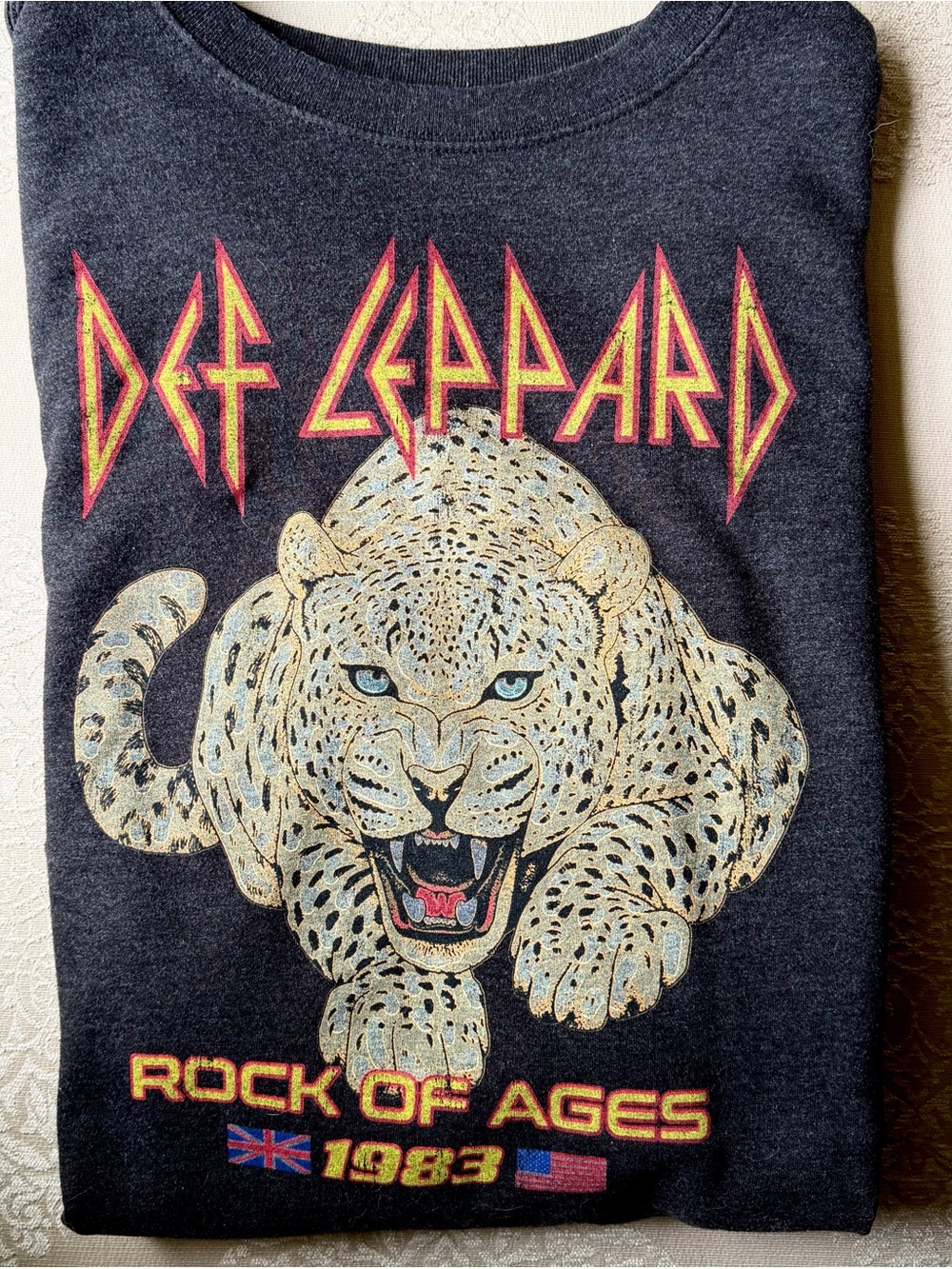Black Rock of Ages 1983 Leopard Graphic Sweatshirt